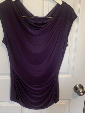 The Limited Sleeveless Draped Top - Purple